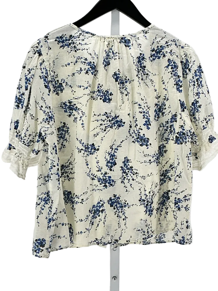 the GREAT Size M Cream & Blue Bishop Shirt