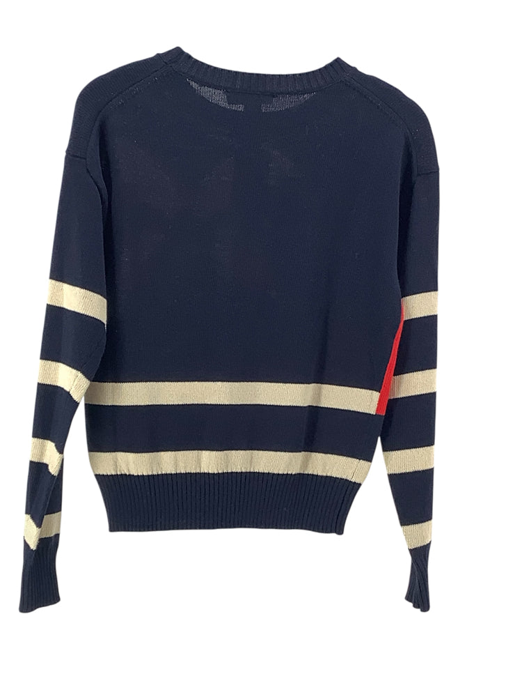 White + Warren Size XS Navy multi Sweater