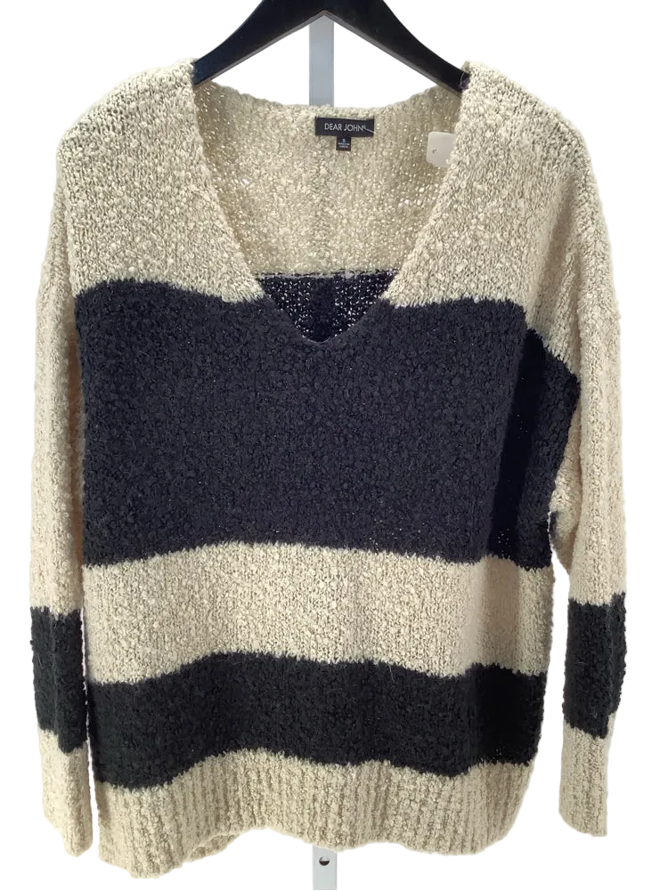 Dear John Size S Cream & Black Sweater