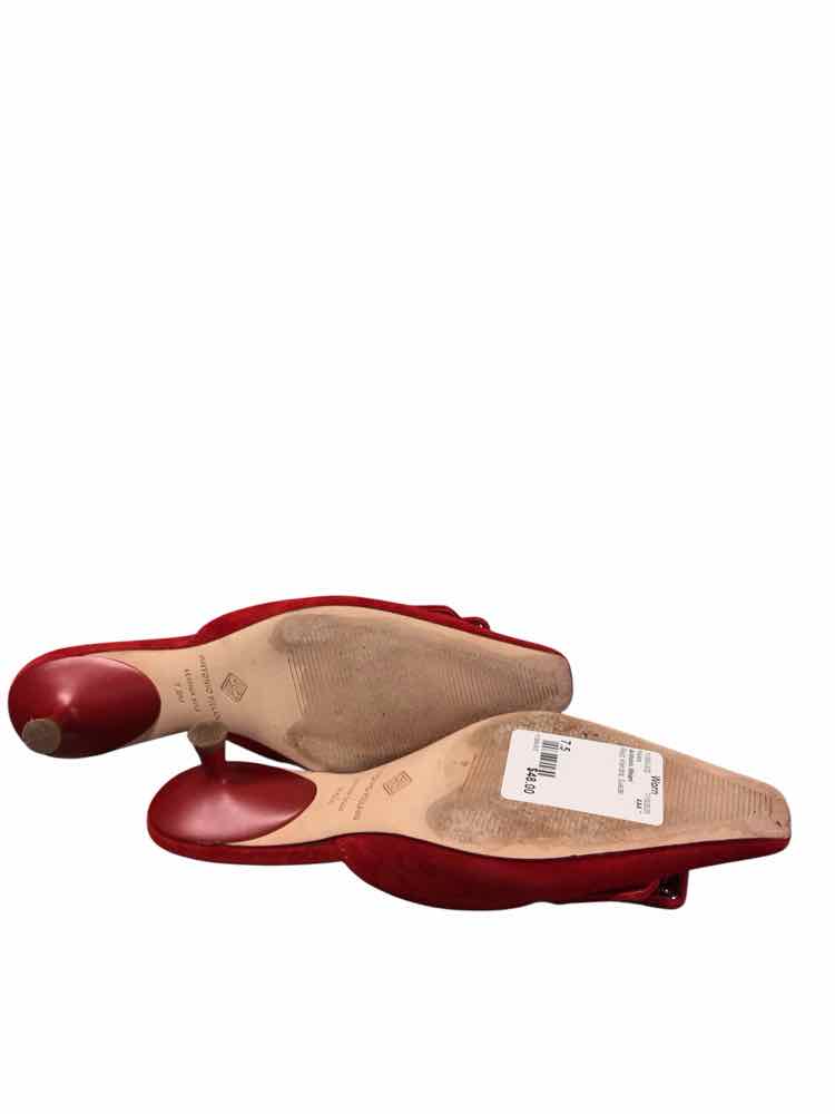 Antonio Melani Shoe Size 7.5 Red Kendra Mules