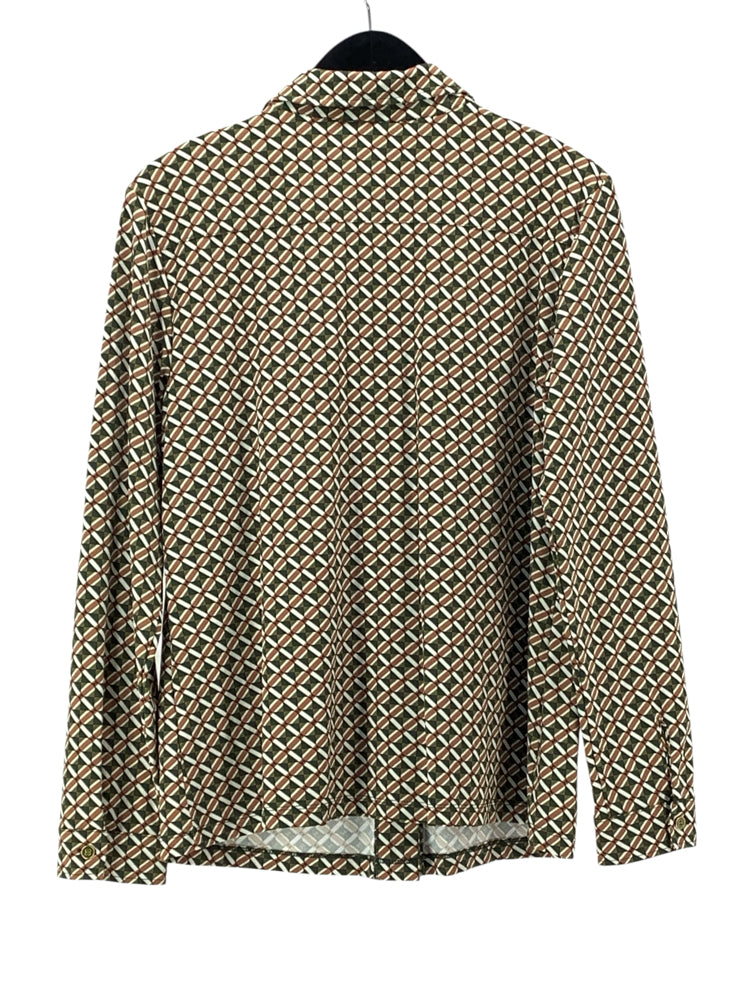 J. McLaughlin Size XL Green & Tan Shirt