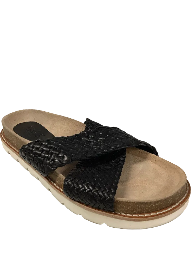 Allan K Shoe Size 6 Black Sandals