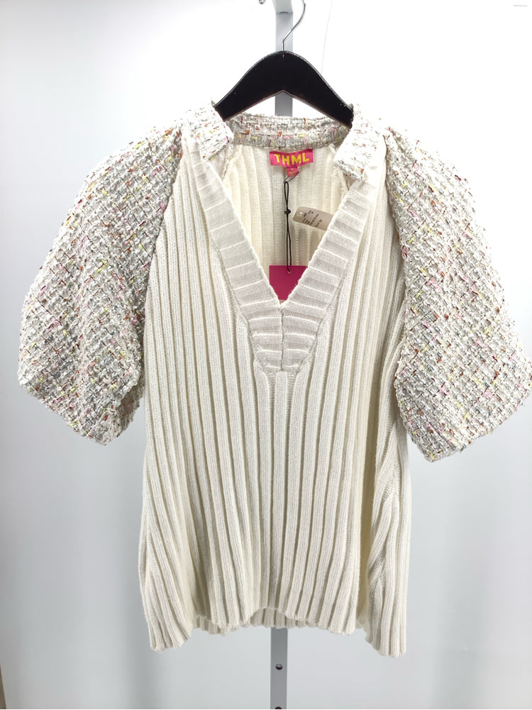 THML Size M White multi Sweater