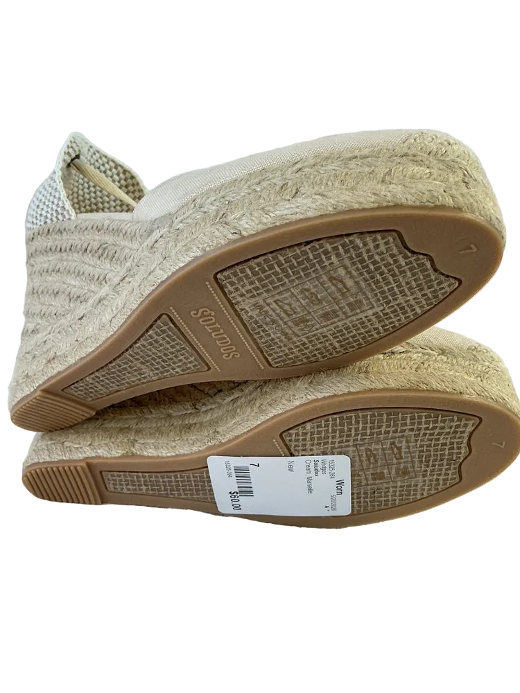 Soludos Shoe Size 7 Cream Marseille Wedges