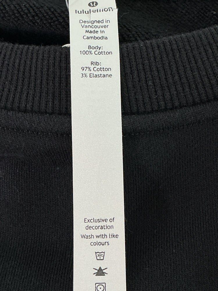 lululemon Size 8 Black Sweatshirt