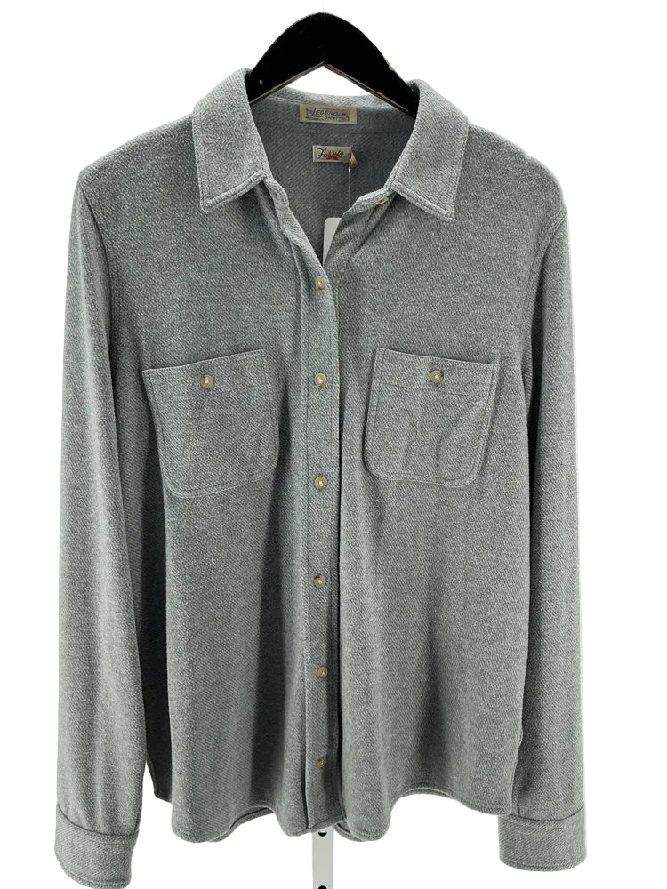 Faherty Size L Gray Shirt