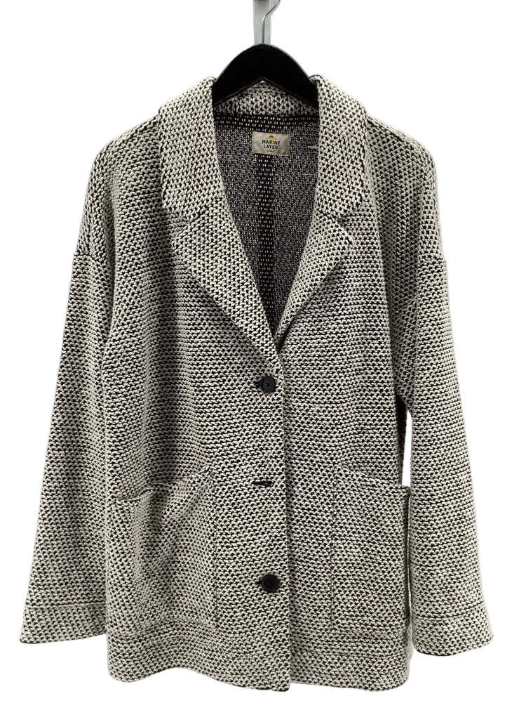 Marine Layer Size L Black & White Birdseye Blazer