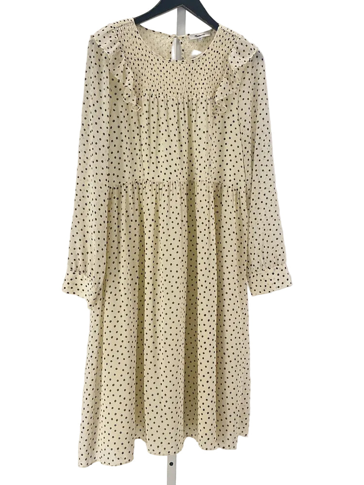 Madewell Size LP Cream & Black Dress