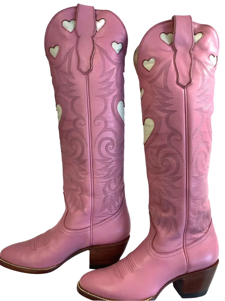 City Boots Shoe Size 5.5 Pink & White The Heart Boot Boots