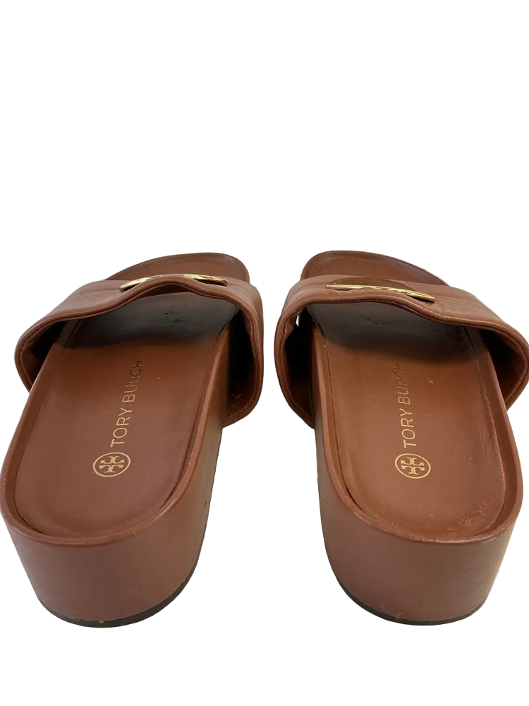 Tory Burch Shoe Size 6.5 Brown Patos Slides