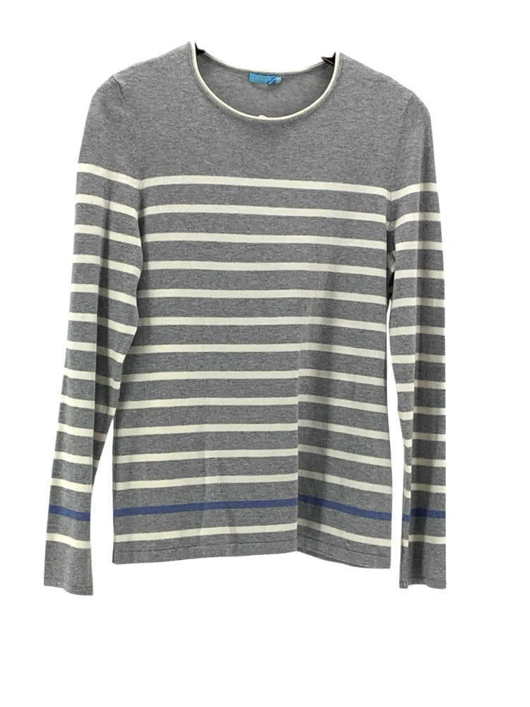 J. McLaughlin Size M Gray & White Shirt