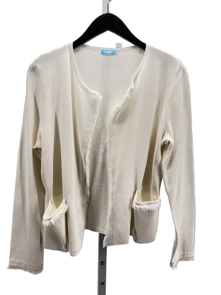 J. McLaughlin Size M White Cardigan