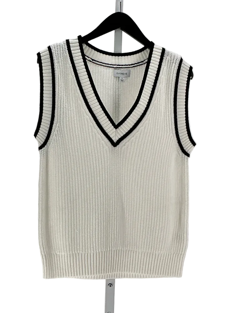 Evereve Size S White & black Sweater