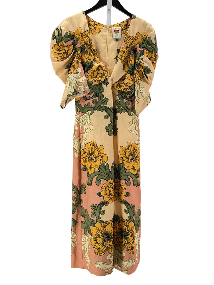 Farm Rio Size L Yellow Multi Dress