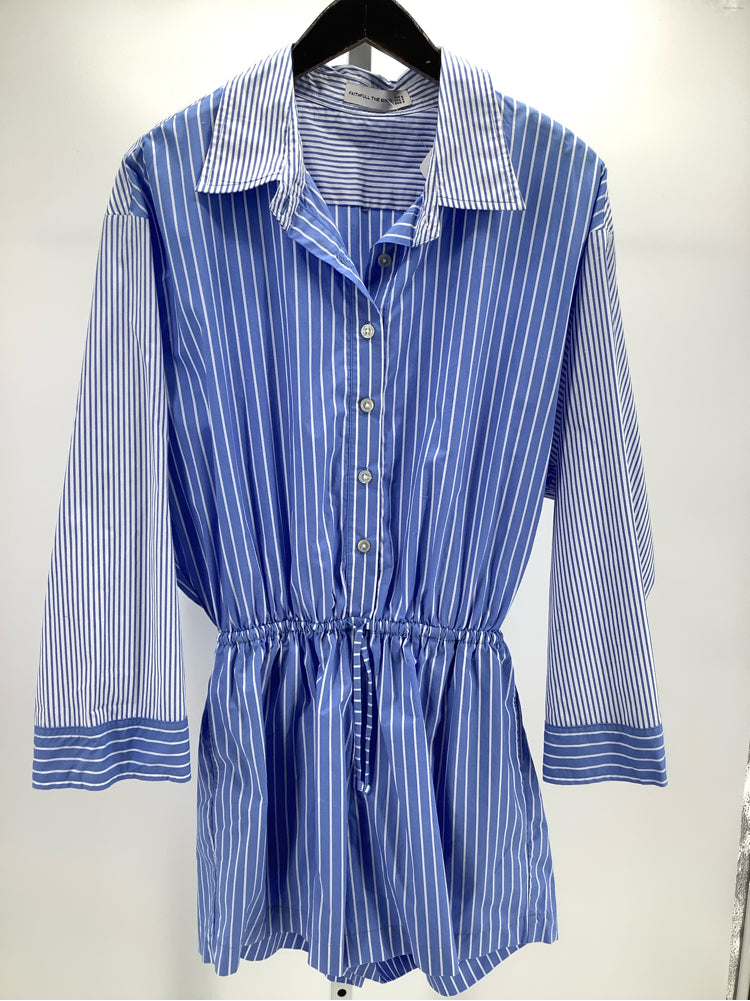 Faithfull the Brand Size 4 Blue & White capaci Romper