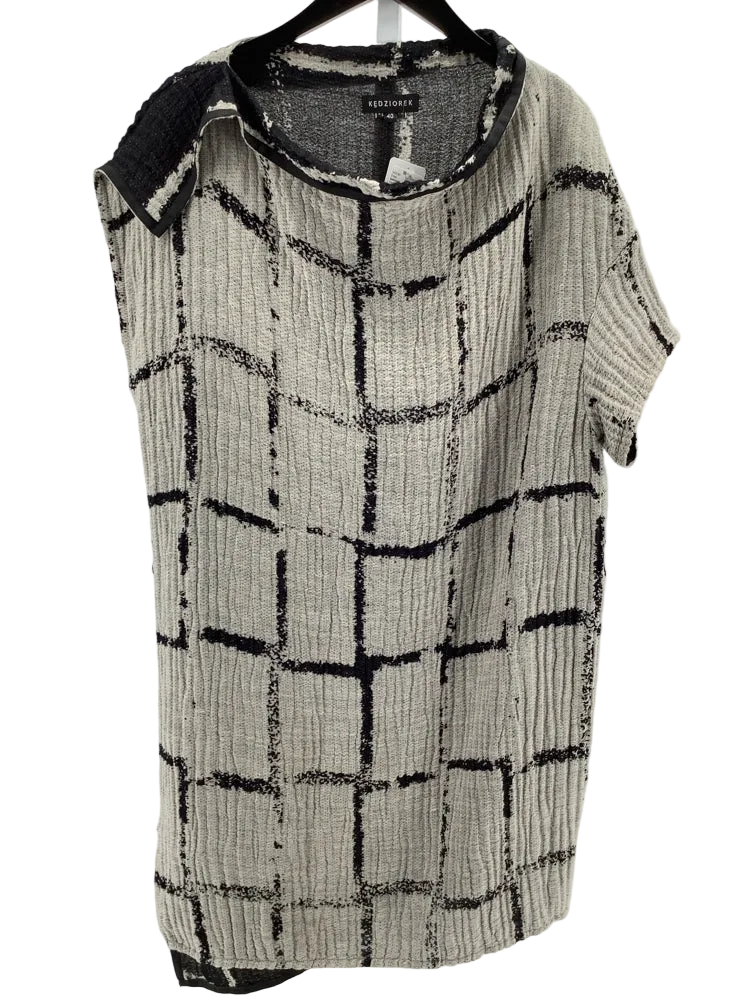 kedziorek Size 8 Tan & Black Dress