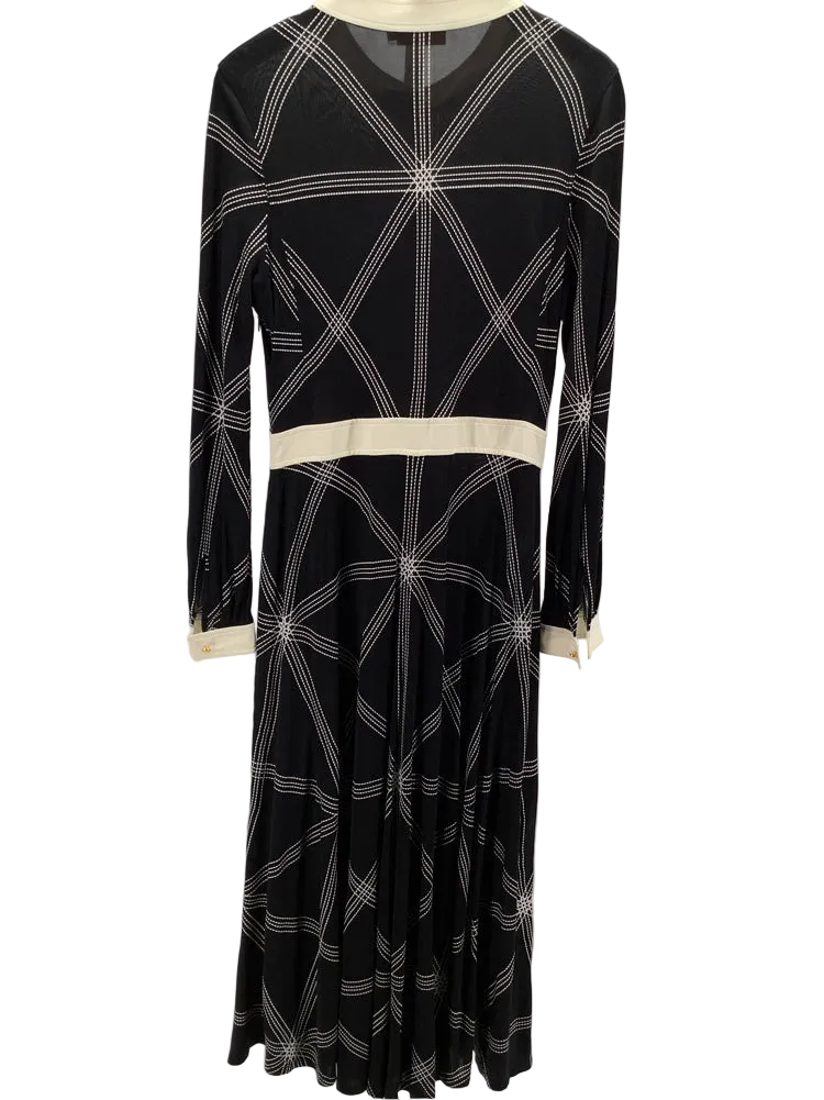 Tory Burch Size XL Black & White Anja Dress