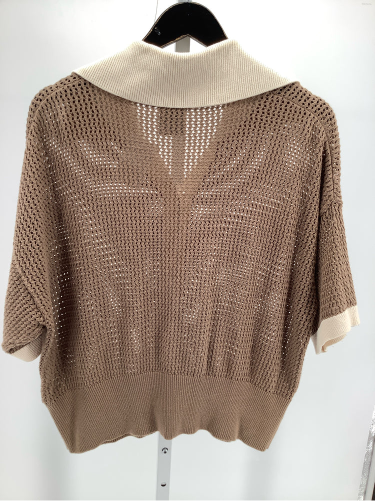 Varley Size L Brown & Cream Shirt