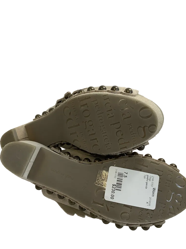 pedro garcia Shoe Size 7.5 Tan Clogs