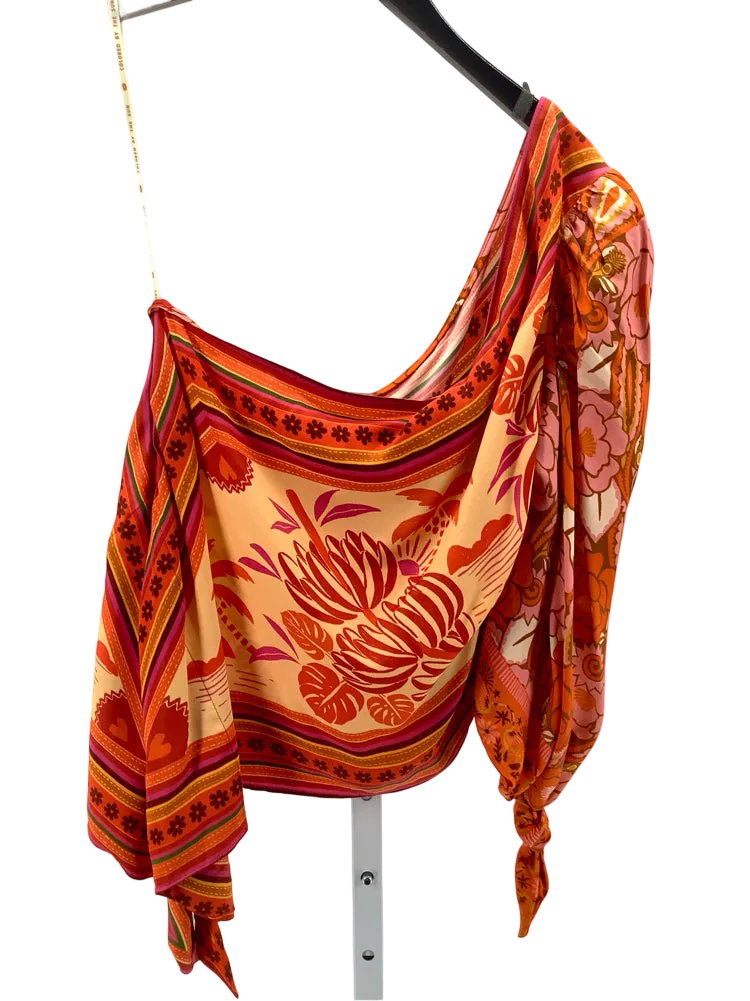 Farm Rio Size M Orange Multi Shirt
