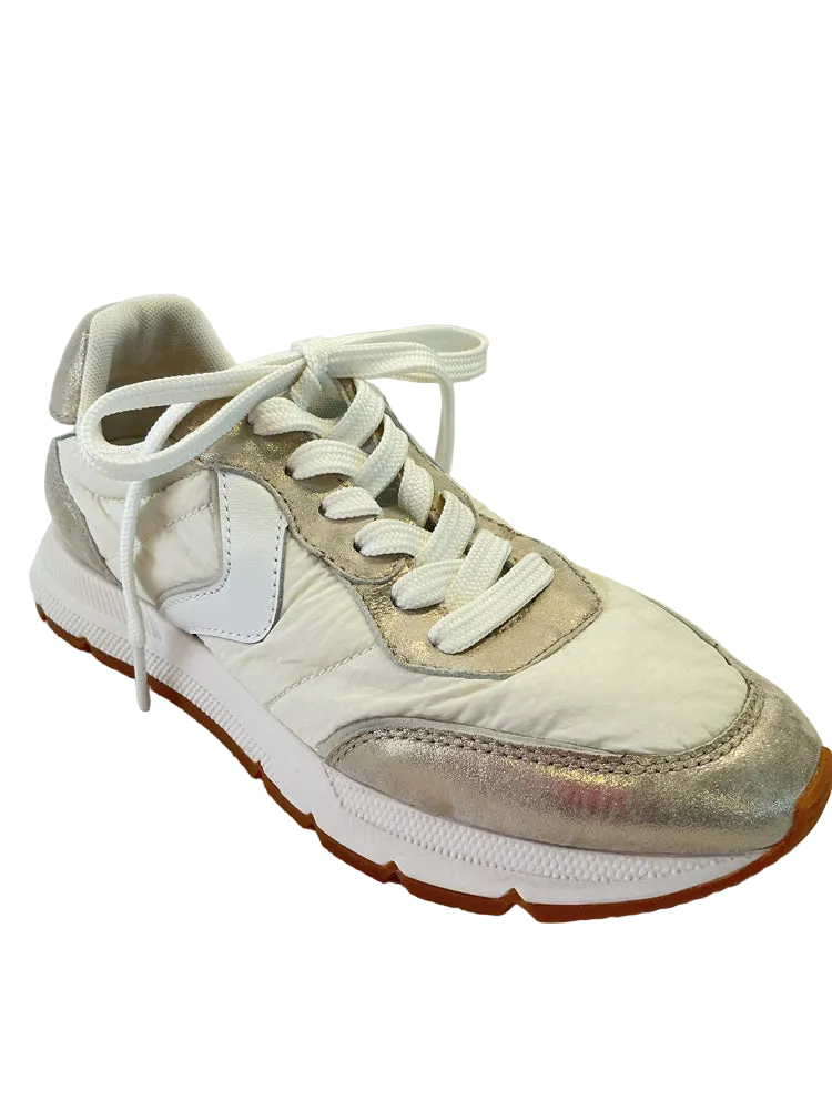 Voile Blanche Shoe Size 6 White & Gold Sneakers