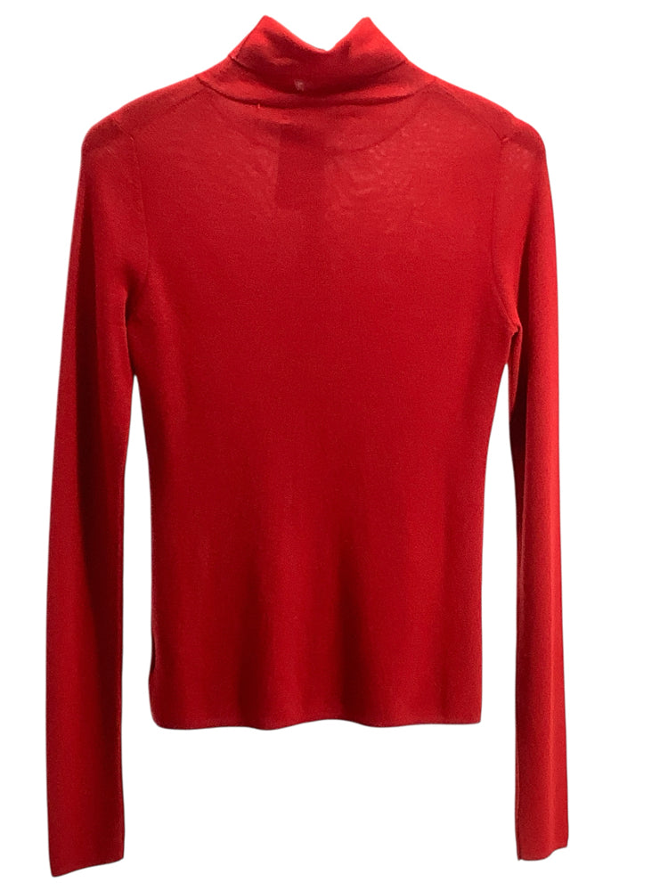 White + Warren Size L Red Turtleneck