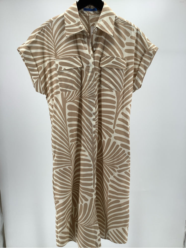 J.McLaughlin Size XS Tan & Cream Luciana Dress