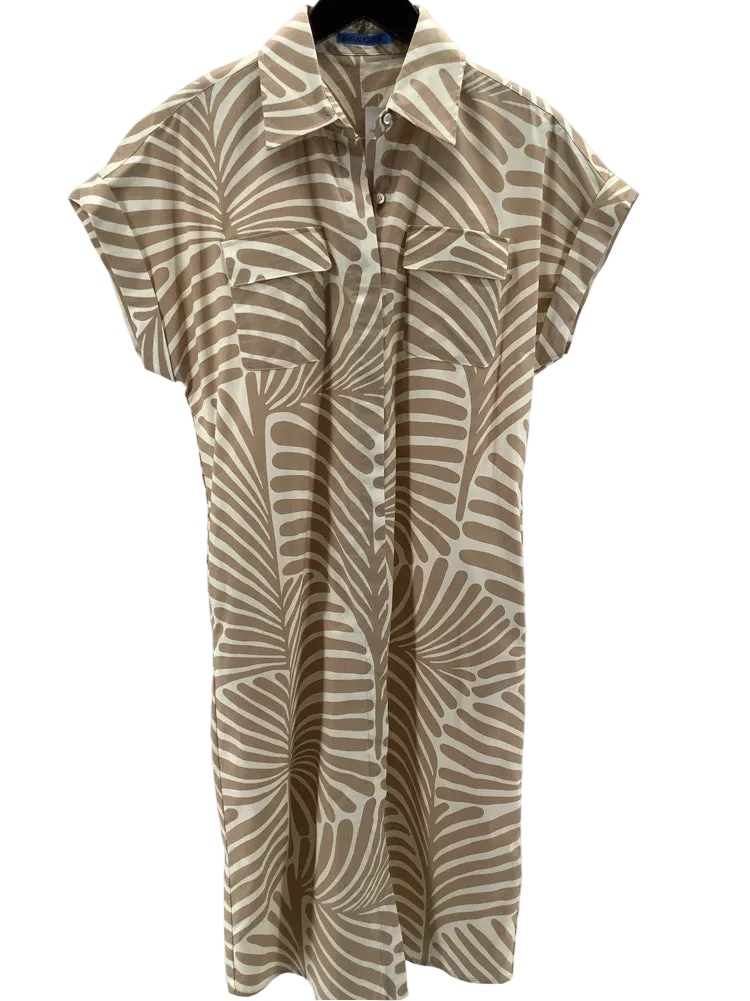 J.McLaughlin Size XS Tan & Cream Luciana Dress