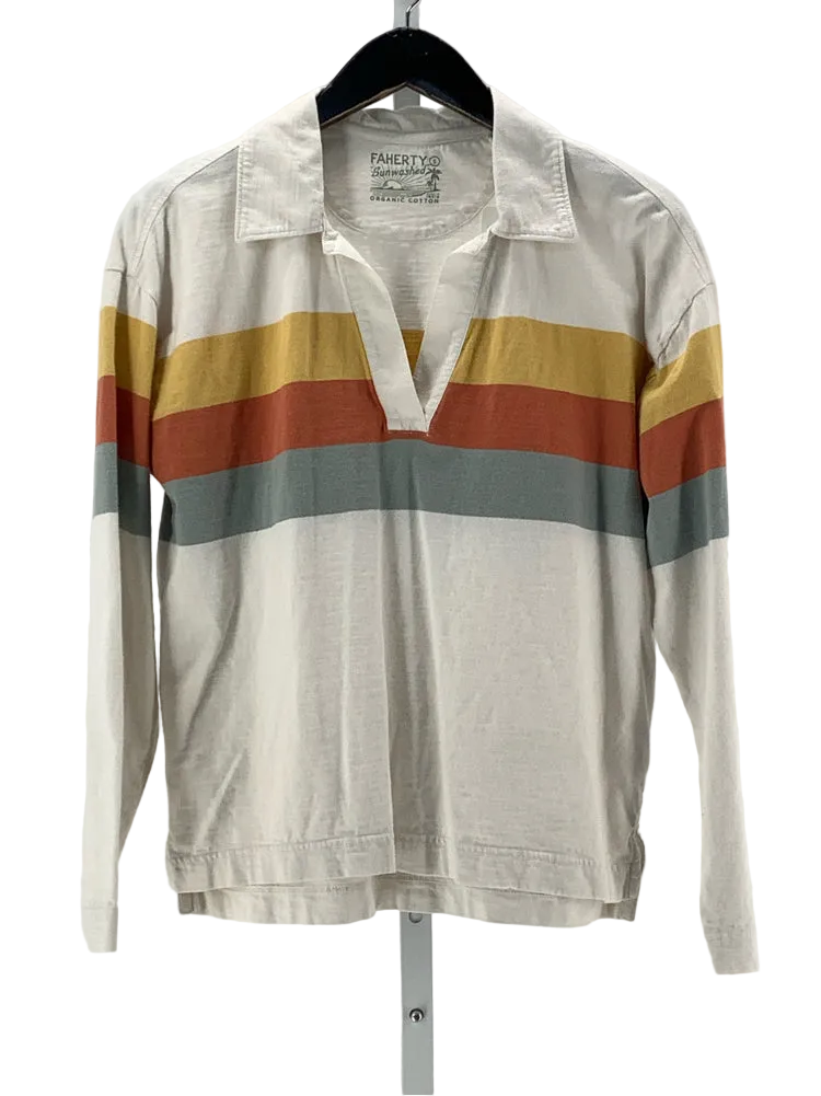 Faherty Size S Cream multi Shirt