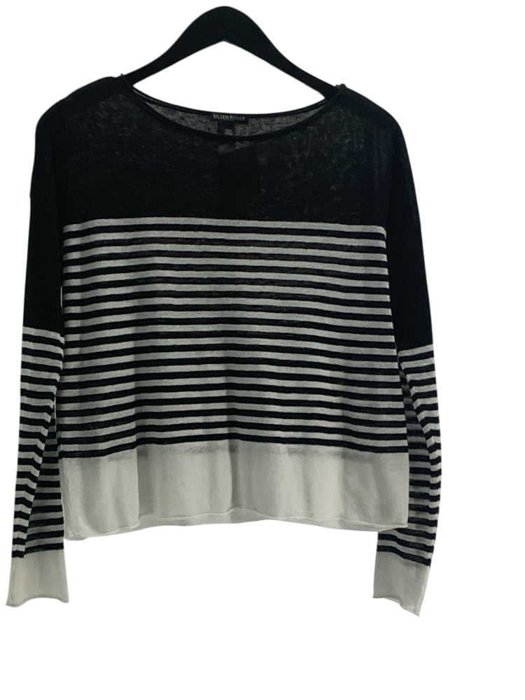 Eileen Fisher Size XS Black & White Shirt