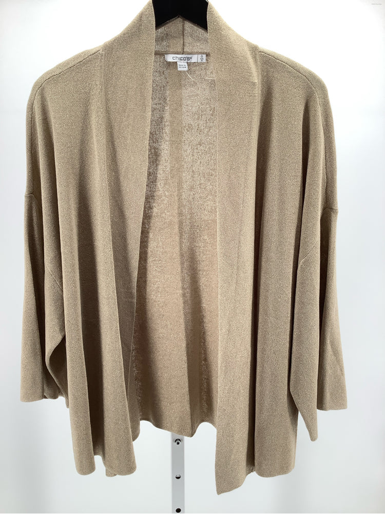 Chicos Size S Champagne Cardigan