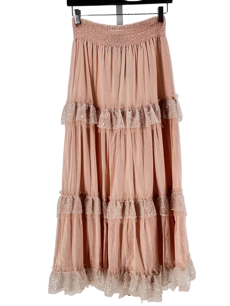 Love Shack Fancy Size XS Pink Mirella Skirt