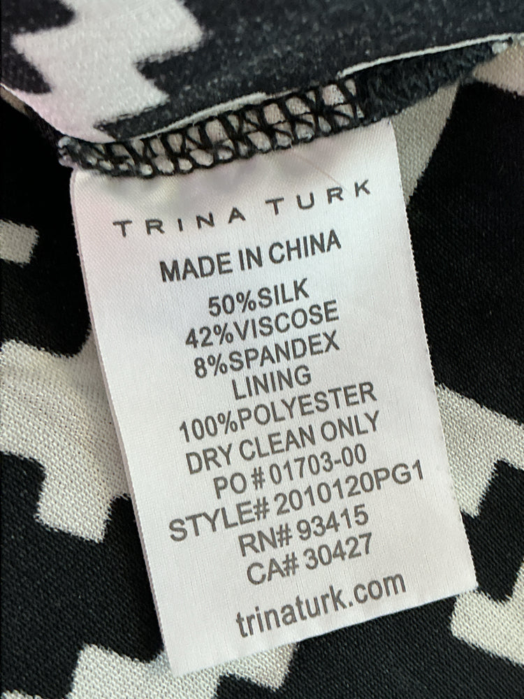 Trina Turk Size S Black & White Shirt