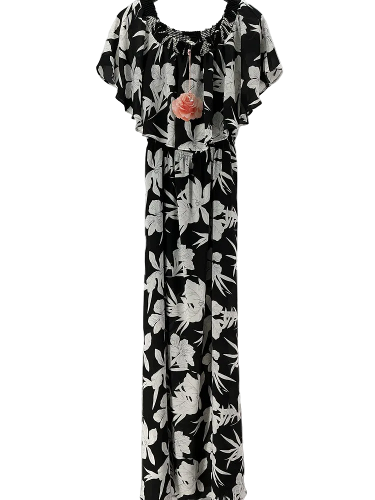 show me your MUMU Size XL Black & White Dress