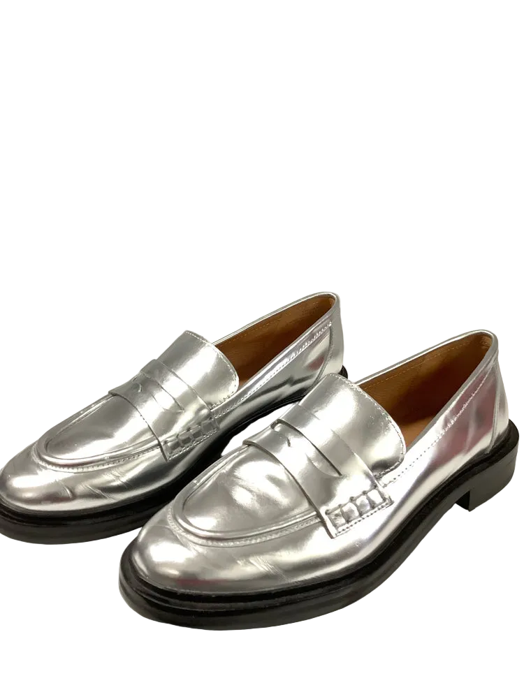 Madewell Shoe Size 8.5 Silver Vernon Loafers