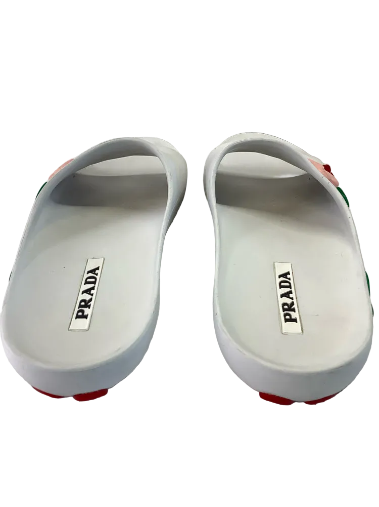 Prada Shoe Size 10 White multi Slides