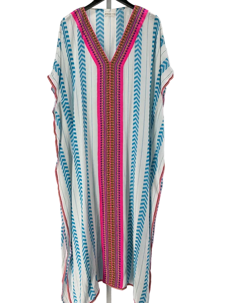 Pitusa Size One Size Blue Multi Kaftan