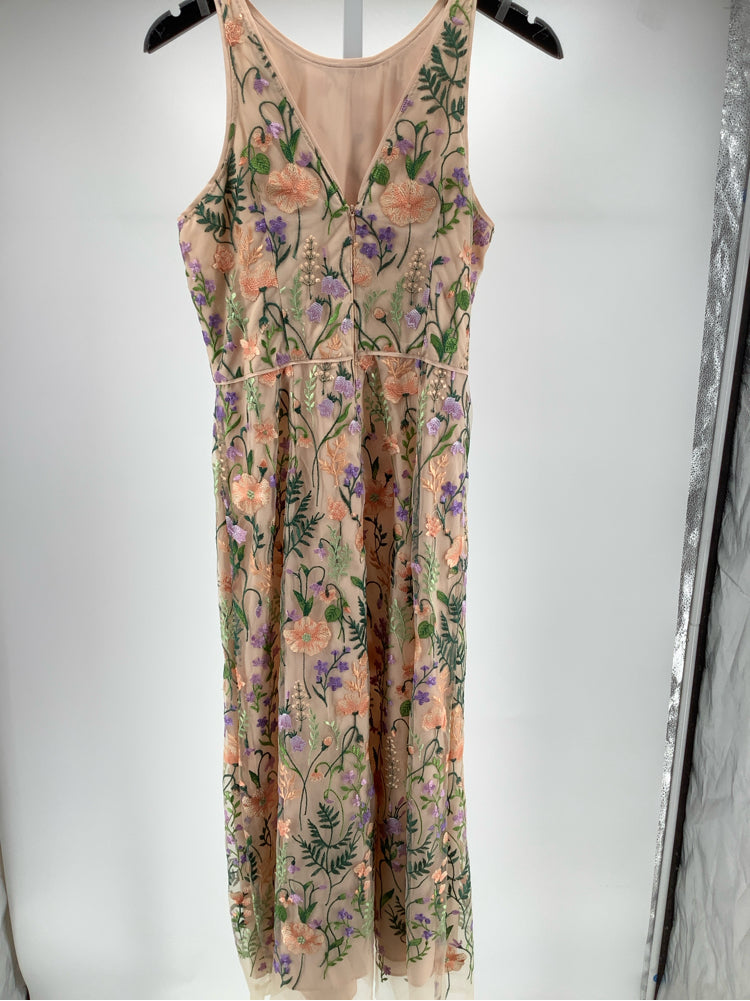 Maggy London Size 10 Peach Multi Dress