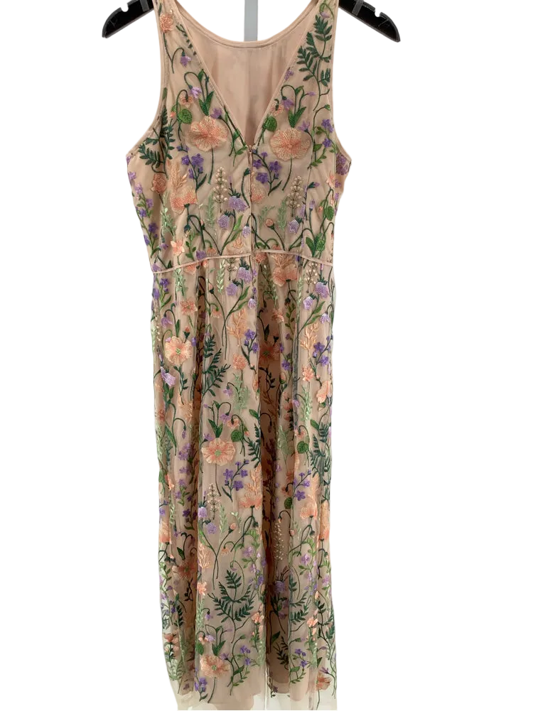 Maggy London Size 10 Peach Multi Dress