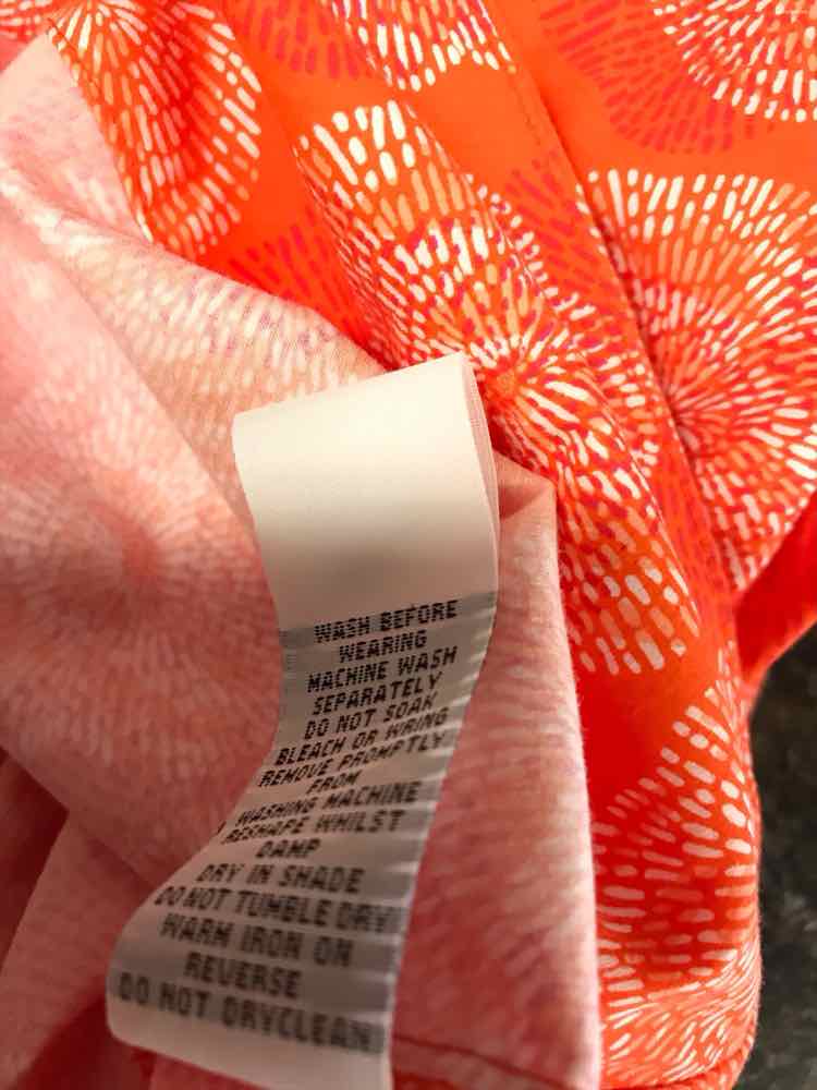 Foil Size 6 Orange & White Dress