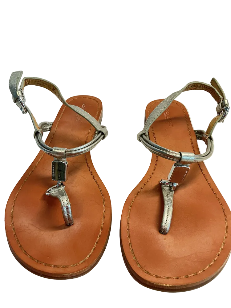 Coach Shoe Size 7.5 Silver Sandals