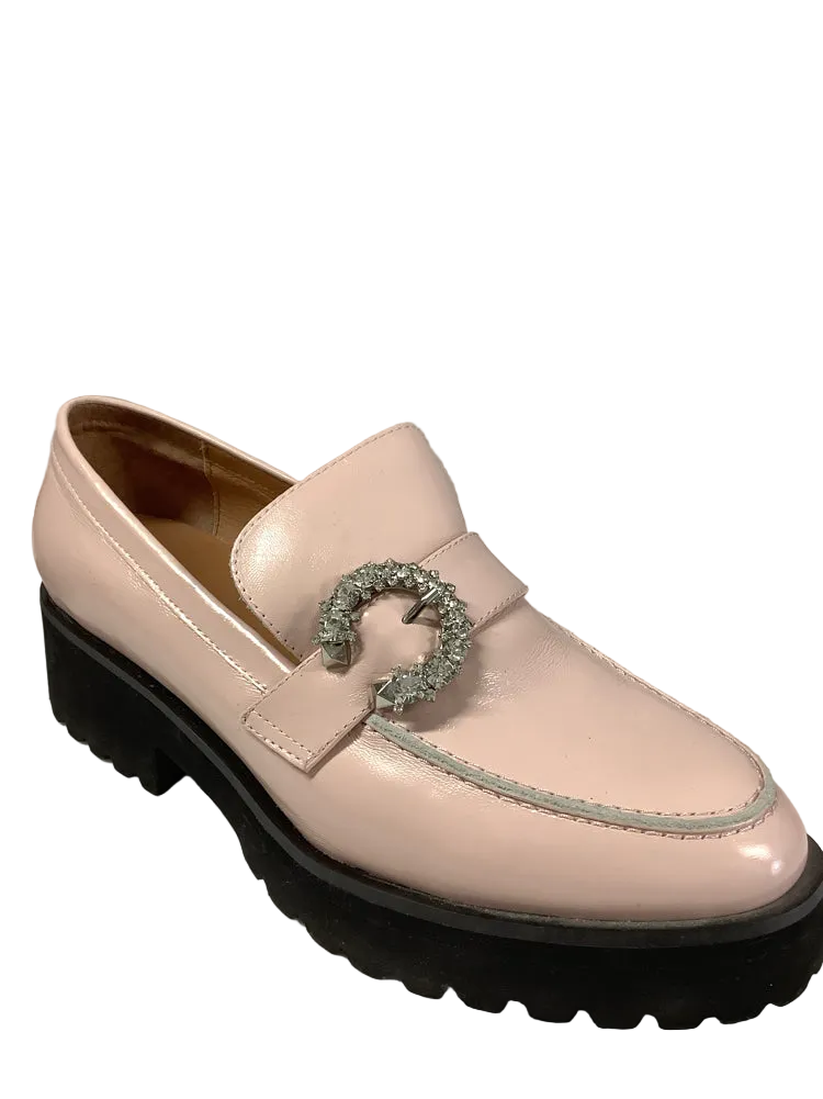All Black Shoe Size 9.5 Pink Lady Bling Loafers