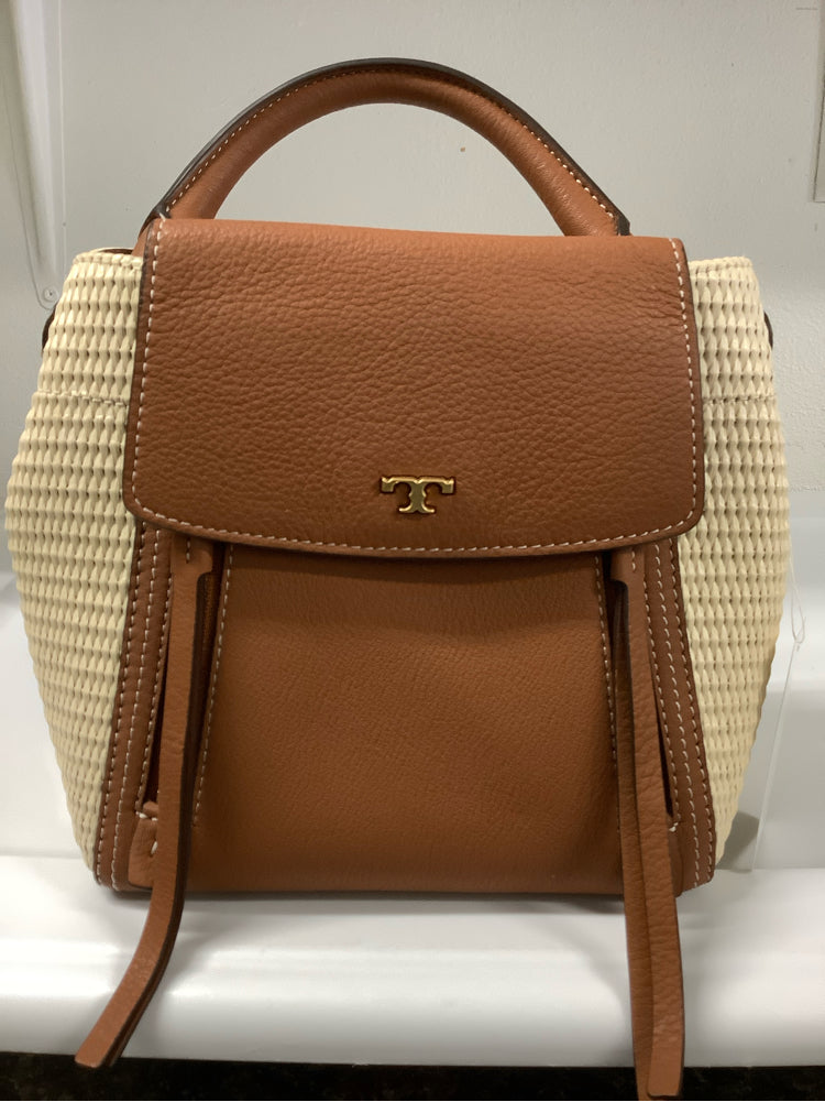 Tory Burch Brown & Tan Half Moon Handbags