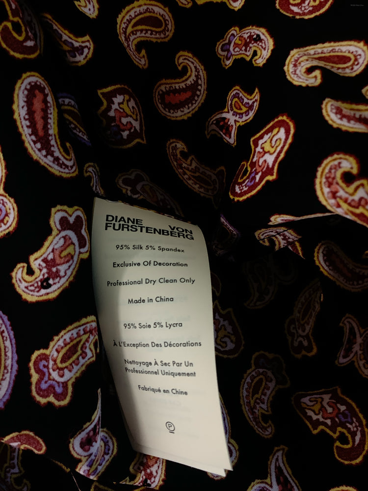 Diane VonFurstenberg Size L Black multi Dress