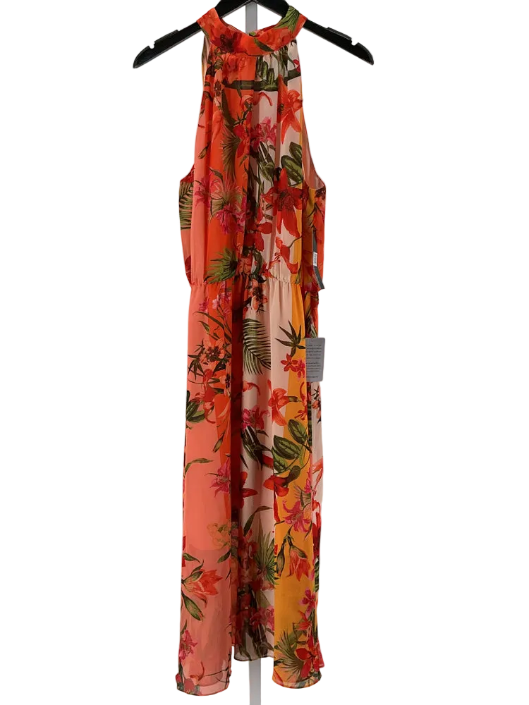 Maggy London Size 12 Orange Multi Dress