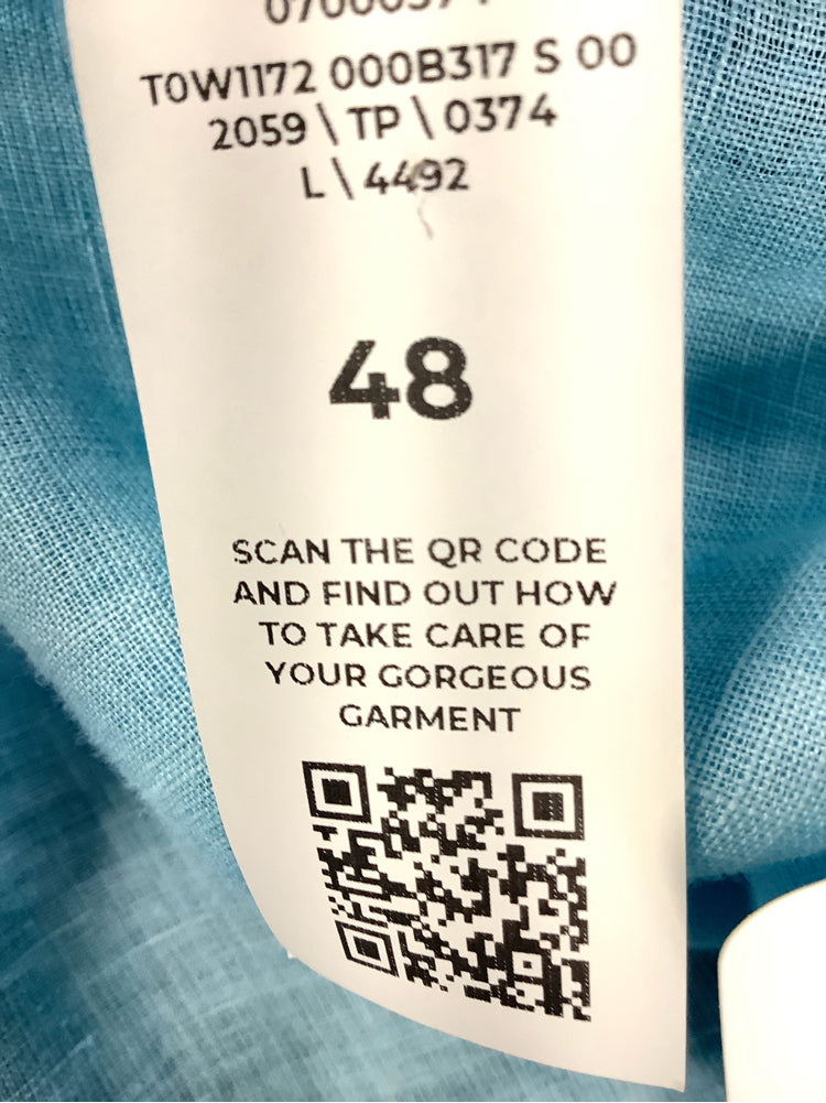 120% Lino Size XL Blue Shirt
