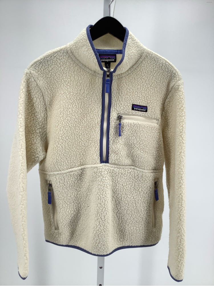 Patagonia Size S Cream & Blue Retro Pile Sweatshirt