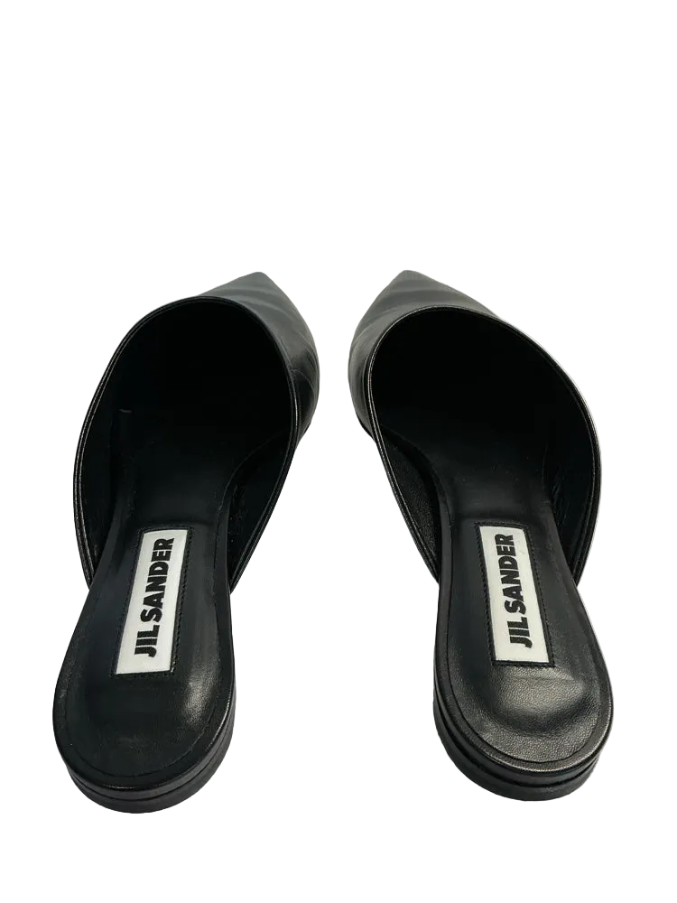 Jill Sander Shoe Size 7.5 Black Mules