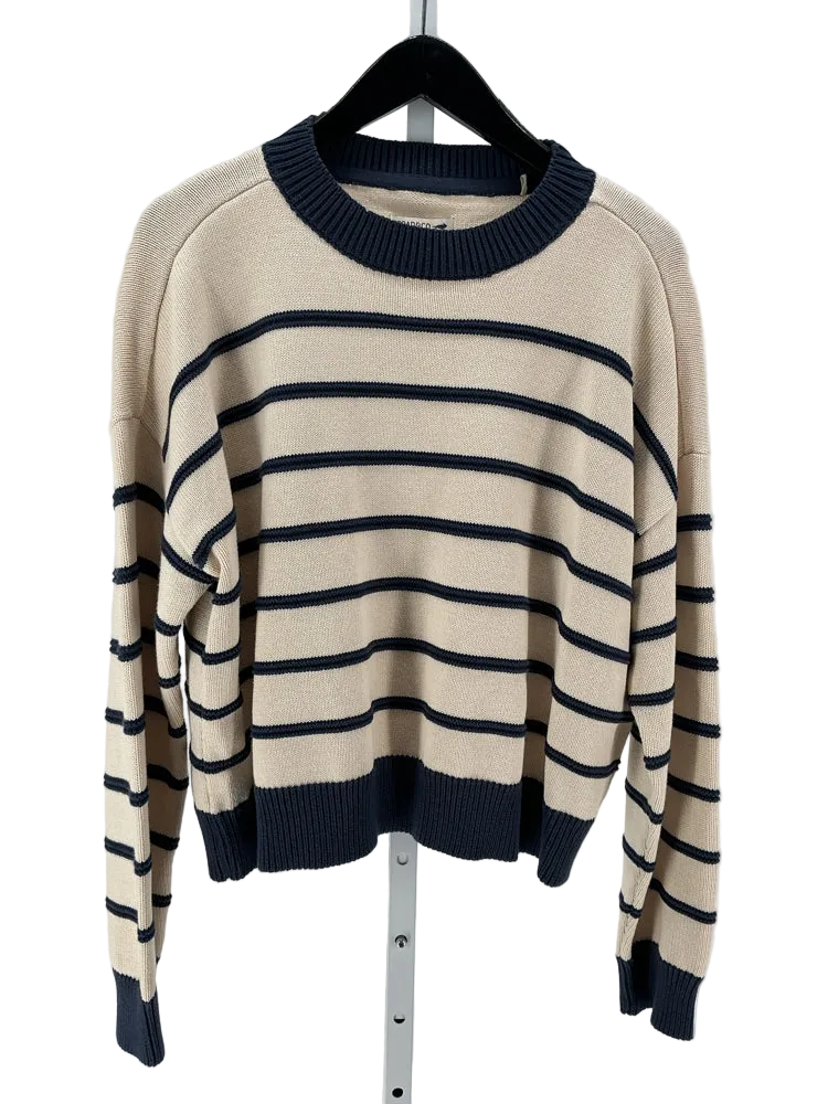 Toad & Co Size L Cream & Blue Sweater