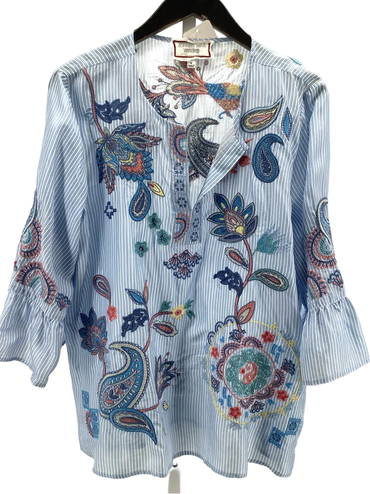 Johnny Was Size M Blue Multi Shirt